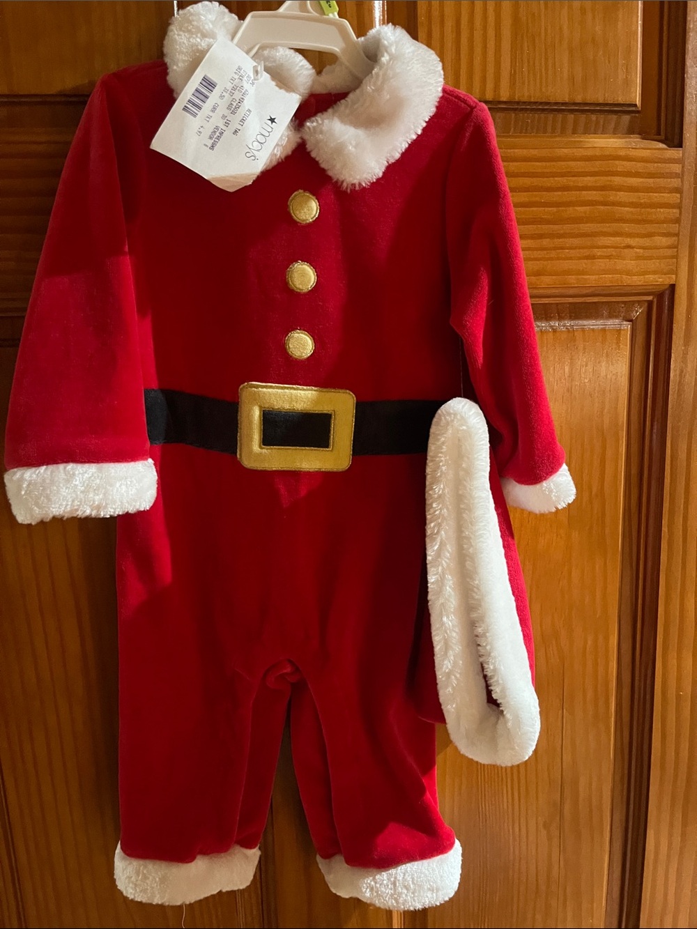 First Impressions Red Santa One-Piece Costume with White Trim